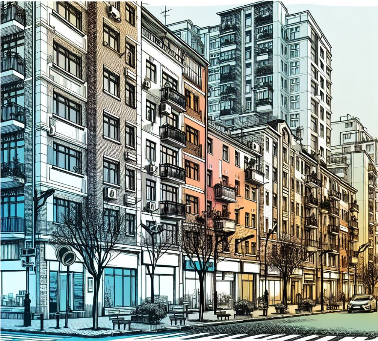 Edificios en una calle